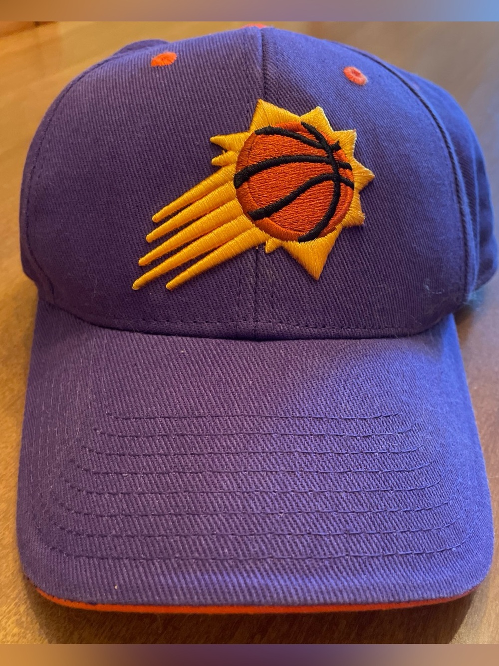 Purple Phoenix Suns Baseball Cap with Orange Basketball Logo